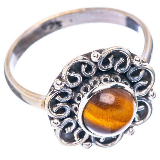 Tiger Eye Ring Size 6.75 (925 Sterling Silver) R5636