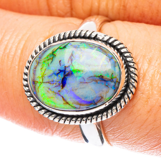 Rare Sterling Opal Ring Size 7.75 (925 Sterling Silver) R4681