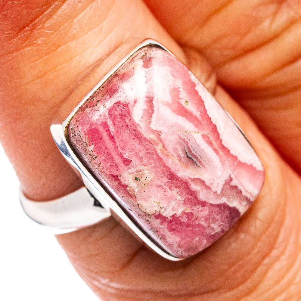 Premium Rhodochrosite Ring Size 6 Adjustable (.925 Sterling Silver)