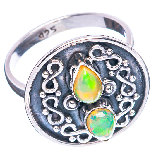 Rare  Ethiopian Opal Ring Size 6.75 (925 Sterling Silver) R3738