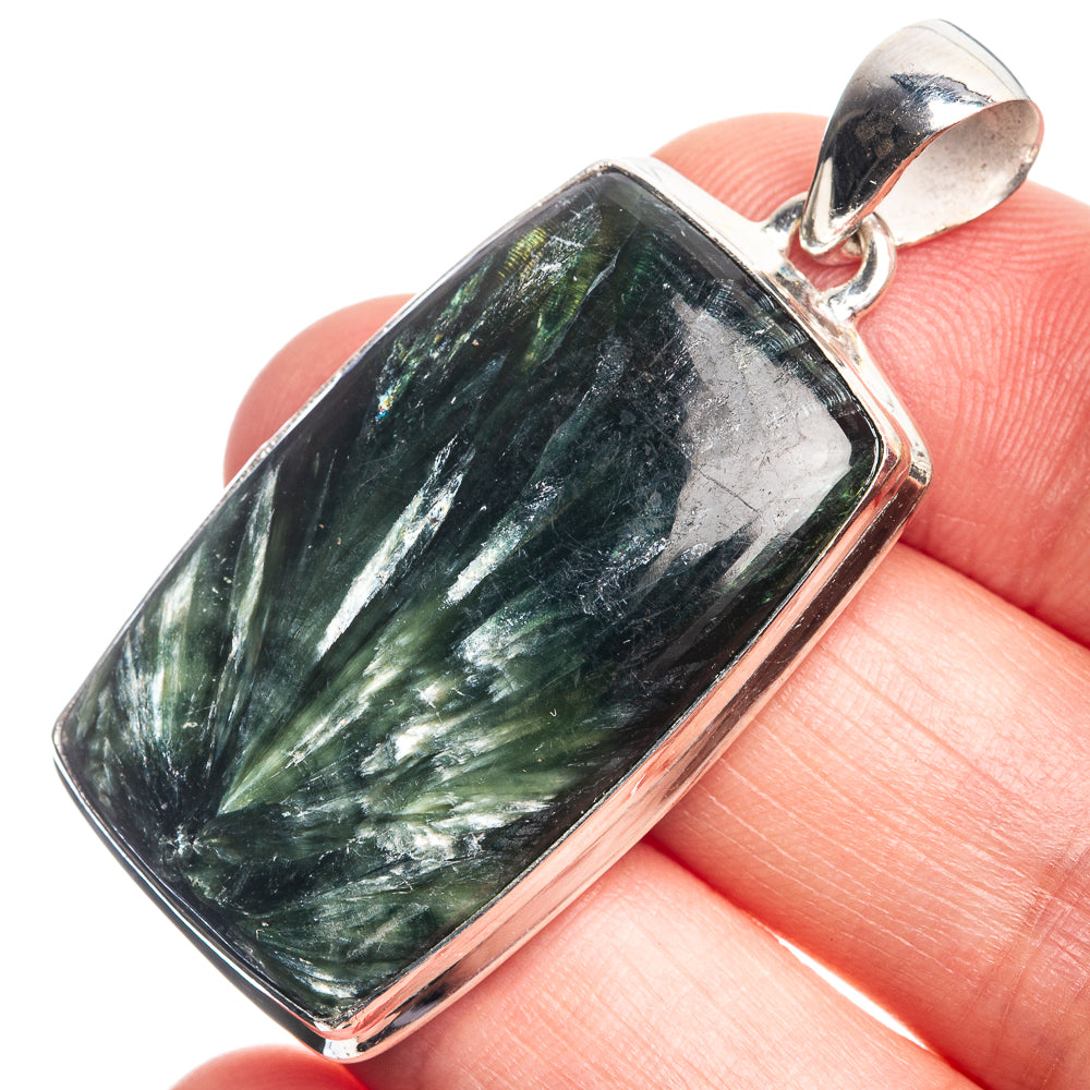 Seraphinite Pendant 1 7/8" (925 Sterling Silver) P39088