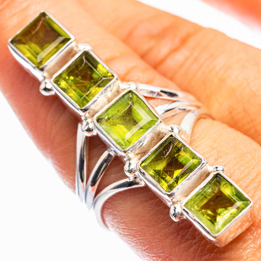 Large Peridot Ring Size 8.25 (925 Sterling Silver) R142364