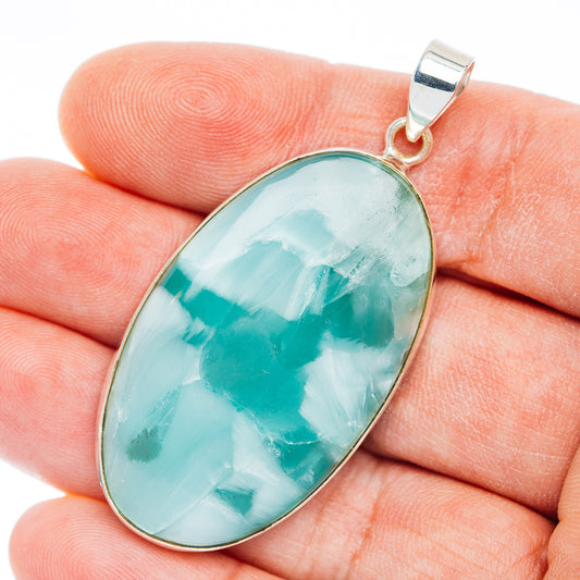 Premium Hemimorphite Pendant 2 1/8" (.925 Sterling Silver)