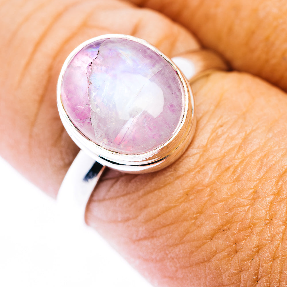 Pink Moonstone Ring Size 8.75 (.925 Sterling Silver)