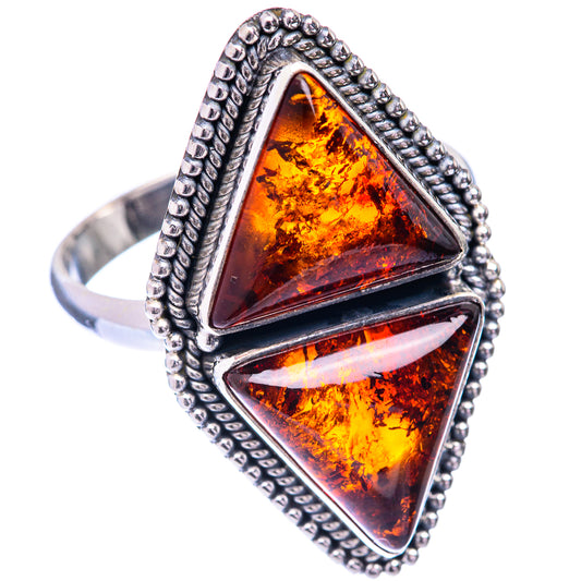 Large Baltic Amber Ring Size 12 (925 Sterling Silver) R141031
