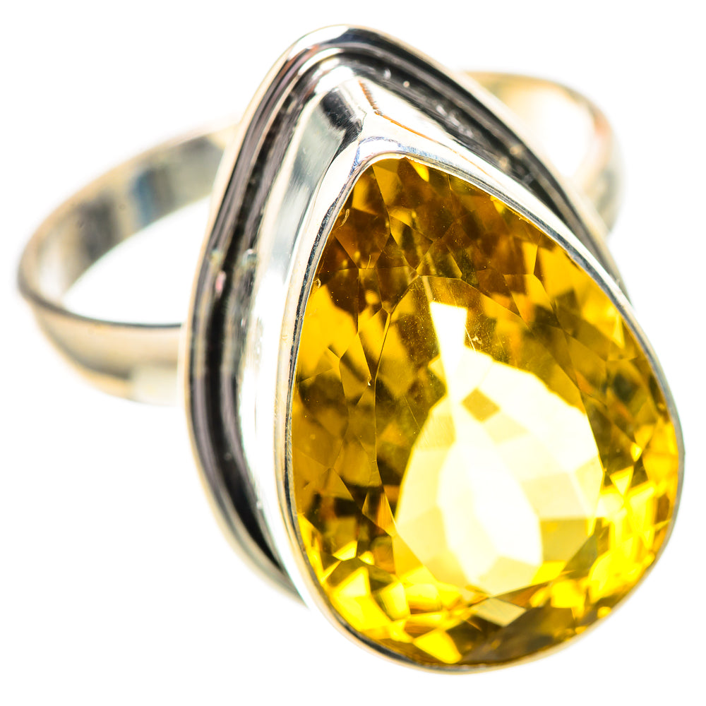Large Faceted Citrine Ring Size 11.75 (925 Sterling Silver) RING139837