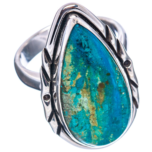 Sterling silver opal ring with oval turquoise cabochon and textured side details