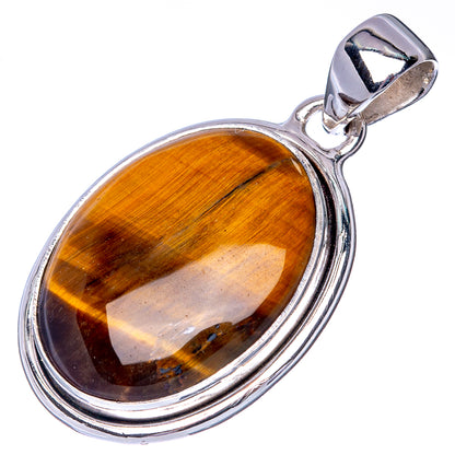 Tiger Eye Pendant 1 3/8" (925 Sterling Silver) P40936