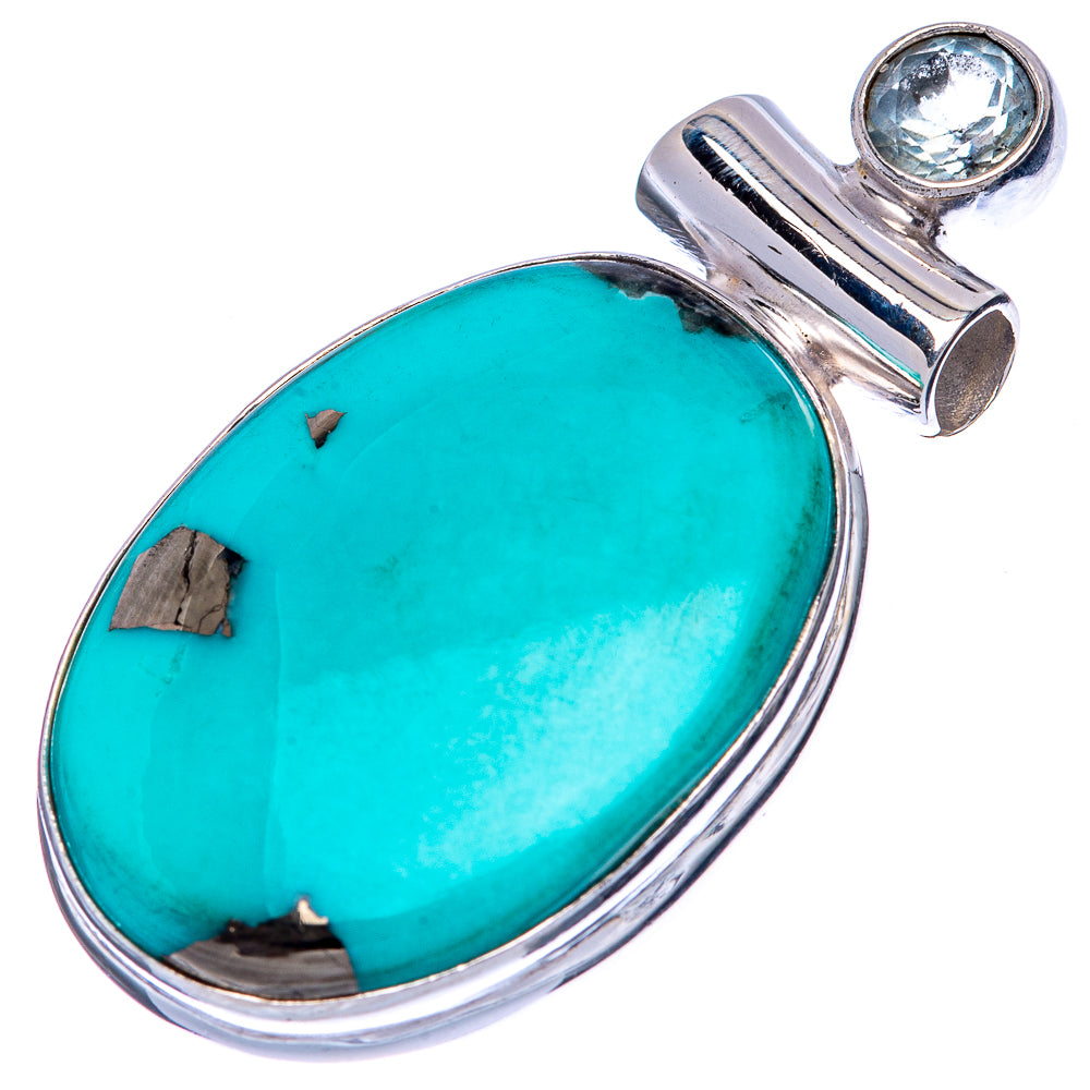 Rare Persian Turquoise Pendant 1 1/2" (925 Sterling Silver) P41449