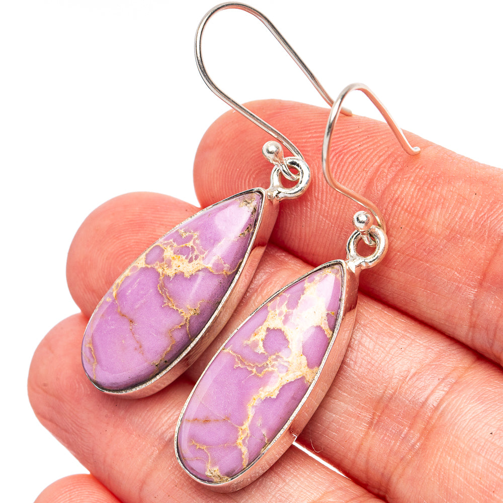 Phosphosiderite Earrings 1 3/4" (925 Sterling Silver) E2817