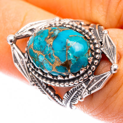 Blue Copper Composite Turquoise Ring Size 6.25 (925 Sterling Silver) R141479