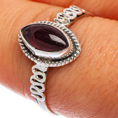 Garnet Dainty Ring Size 8.25 (925 Sterling Silver) R145482