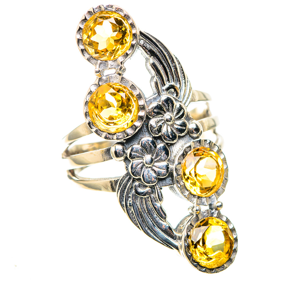 Large Faceted Citrine Ring Size 8 (925 Sterling Silver) RING138597
