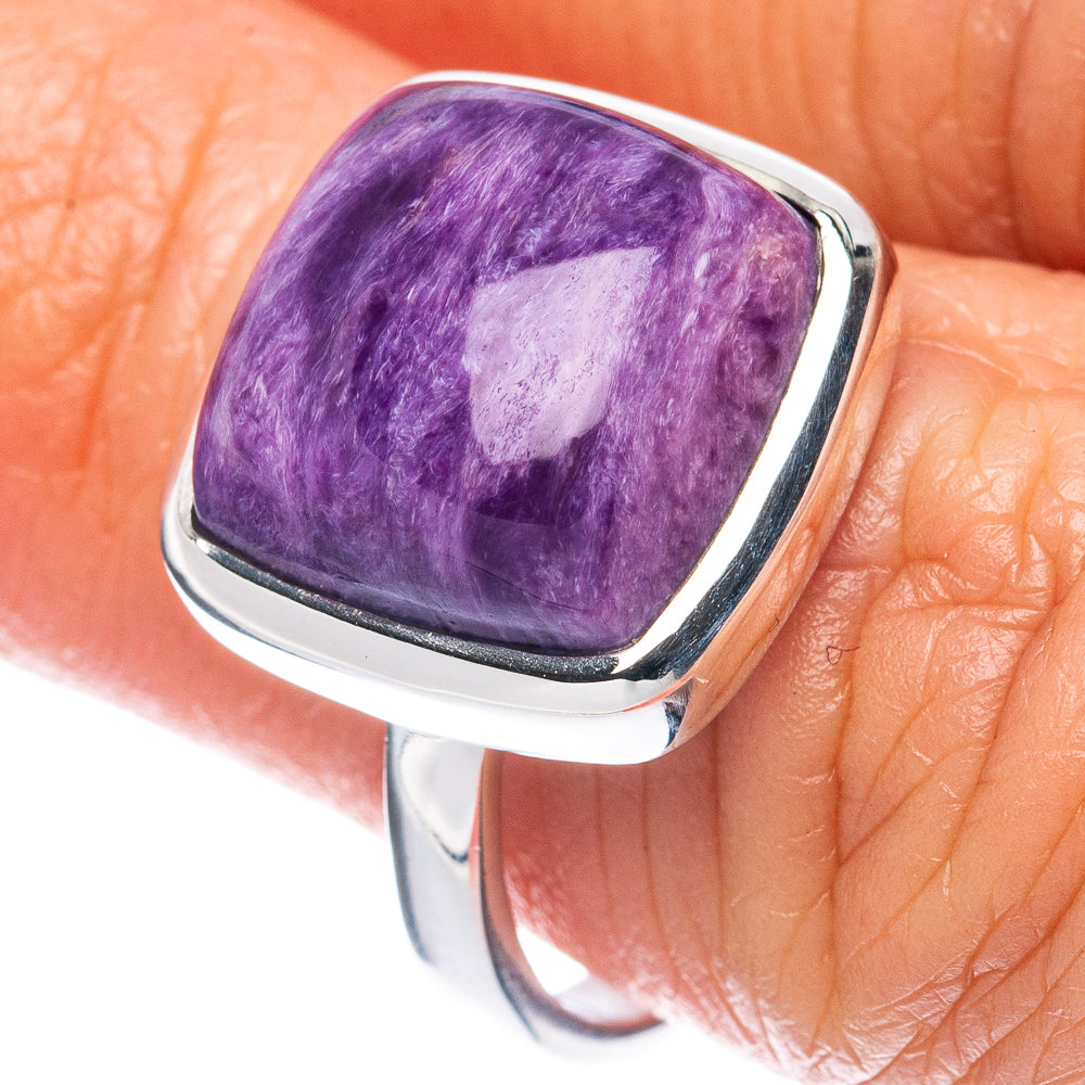 Premium Charoite 925 Sterling Silver Ring Size 7 (925 Sterling Silver) R2737