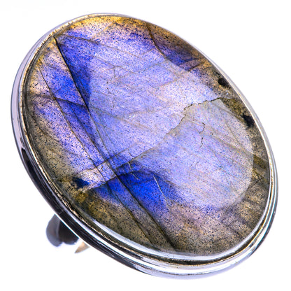 Large Labradorite 925 Sterling Silver Ring Size 9.75
