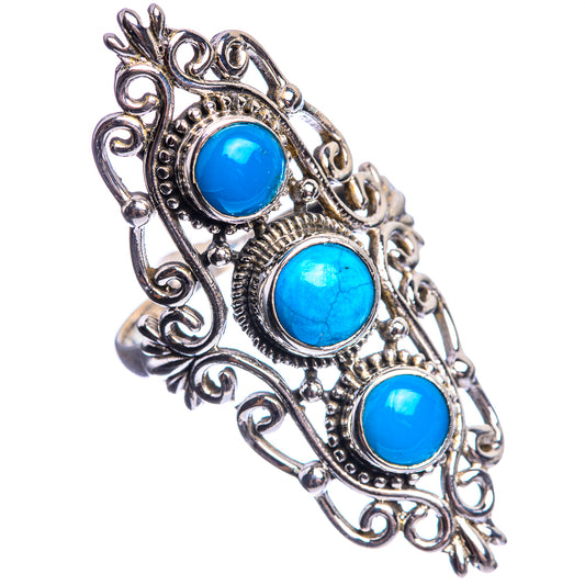 Large Sleeping Beauty Turquoise 925 Sterling Silver Ring Size 9.75