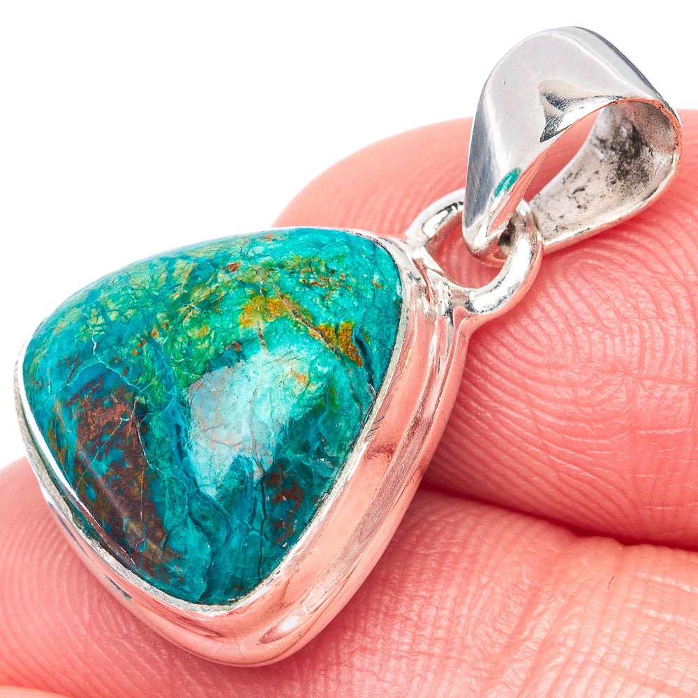 Shattuckite Chrysocolla Pendant 1" (925 Sterling Silver) P40877