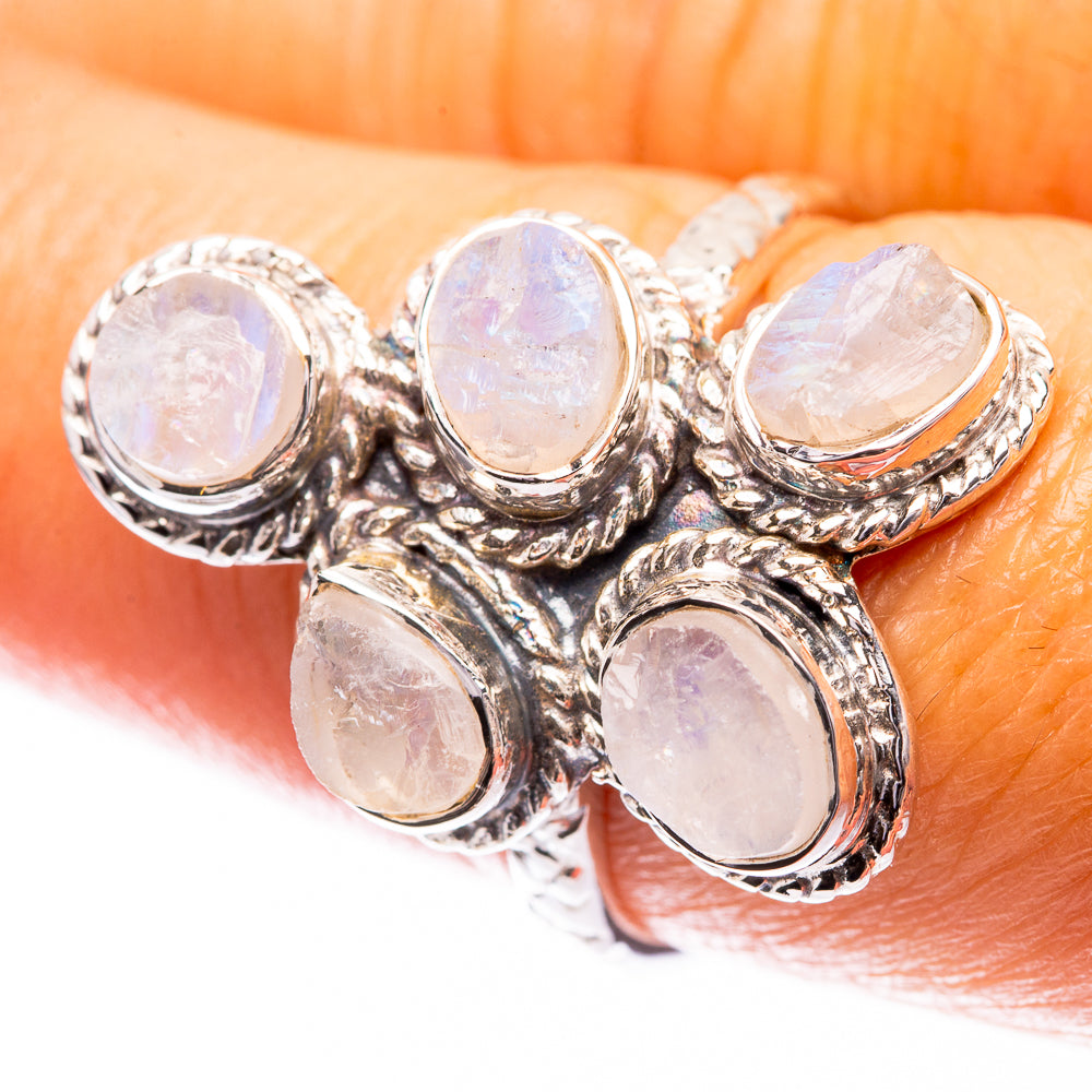 Premium Rainbow Moonstone Ring Size 8 (925 Sterling Silver) R141754