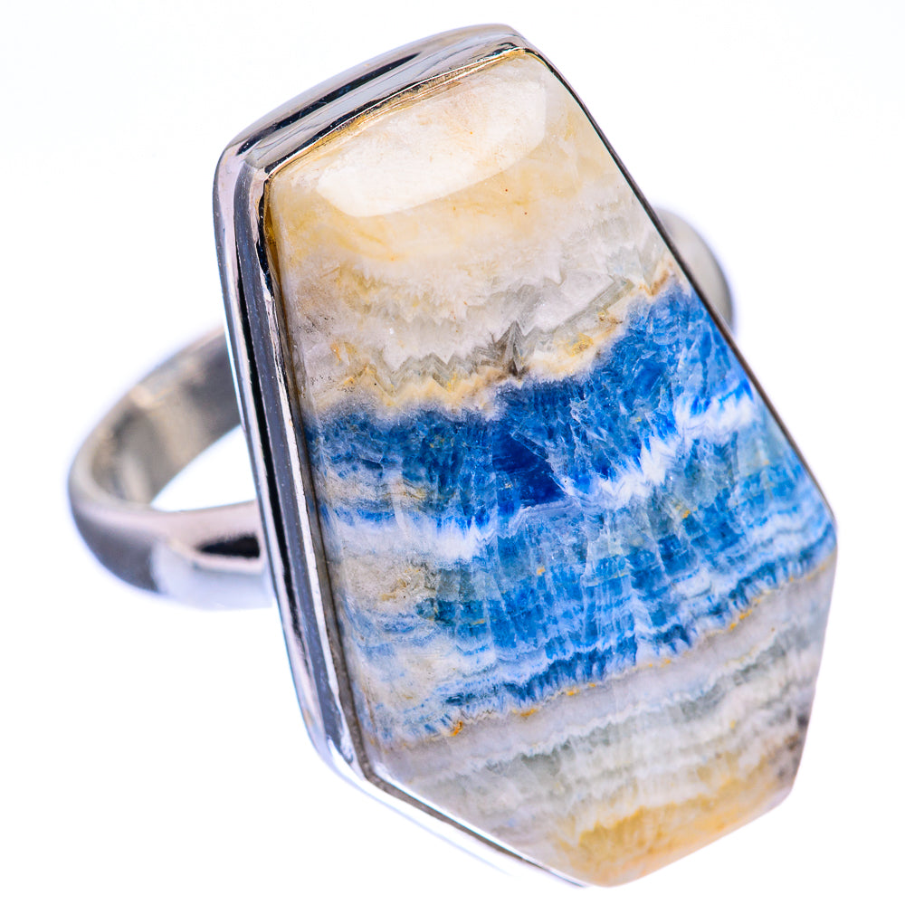 Blue Scheelite Ring Size 7.5 (925 Sterling Silver) R142766