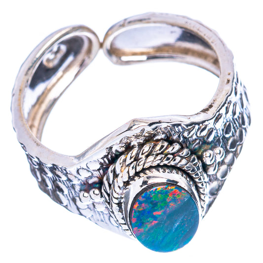 Rare  Doublet Opal Ring Size 7.25 (925 Sterling Silver) R3668