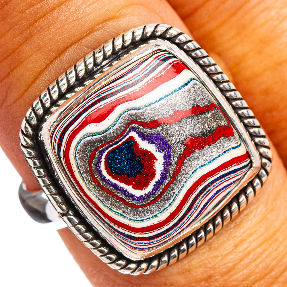 Premium Fordite Ring Size 8 (.925 Sterling Silver)