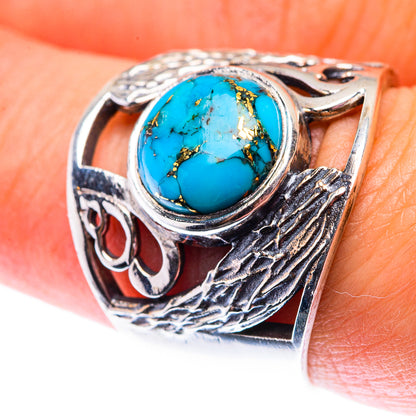 Blue Copper Composite Turquoise Ring Size 7.25 (925 Sterling Silver) RING140077