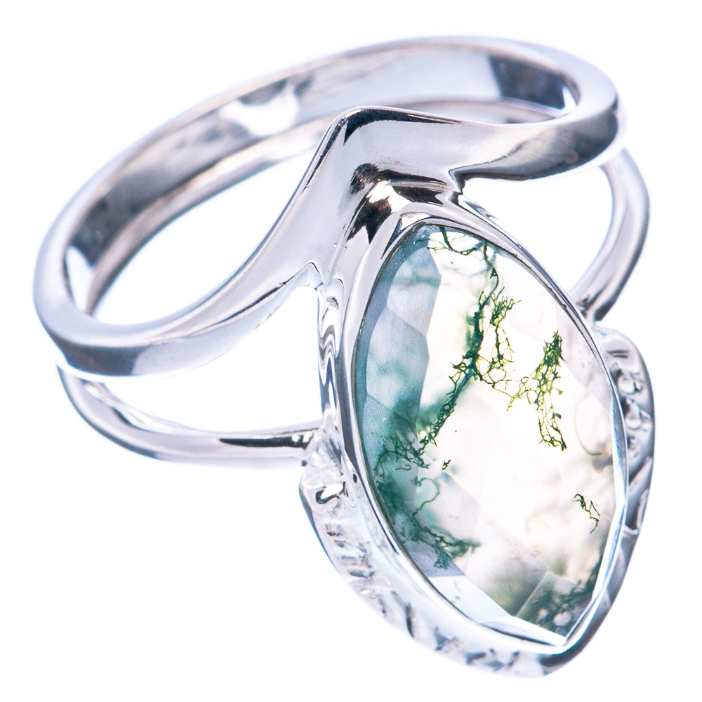 Premium Green Moss Agate 925 Sterling Silver Ring Size 6.75 (925 Sterling Silver) R2726