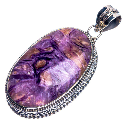 Charoite 925 Sterling Silver Pendant 2"