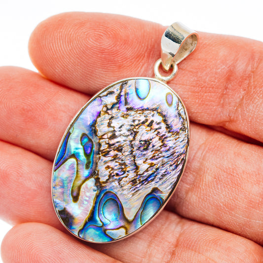 Premium Abalone Shell Pendant 1 3/4" (.925 Sterling Silver)