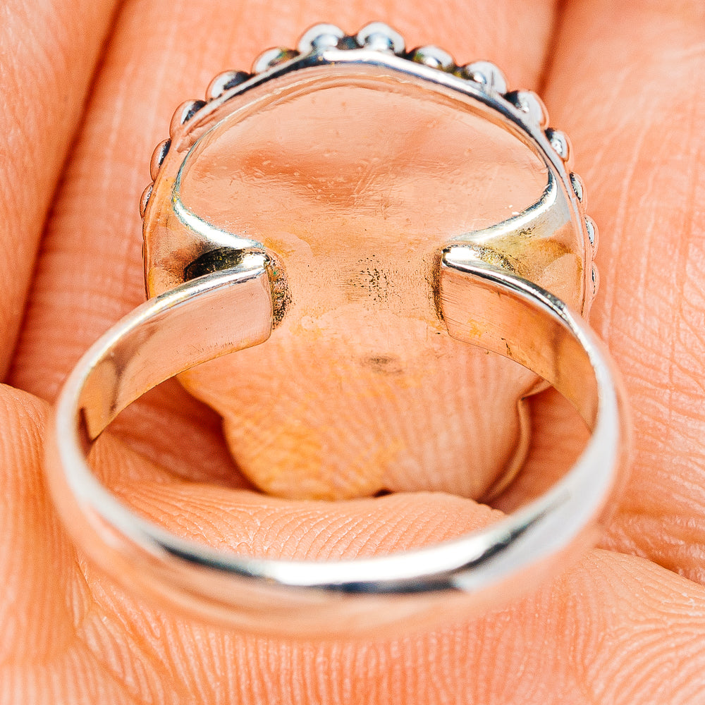 Southwestern Style Pink Opal Ring Size 6.75 (.925 Sterling Silver)