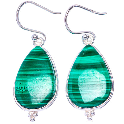 Malachite Earrings 1 1/2" (925 Sterling Silver) E1465