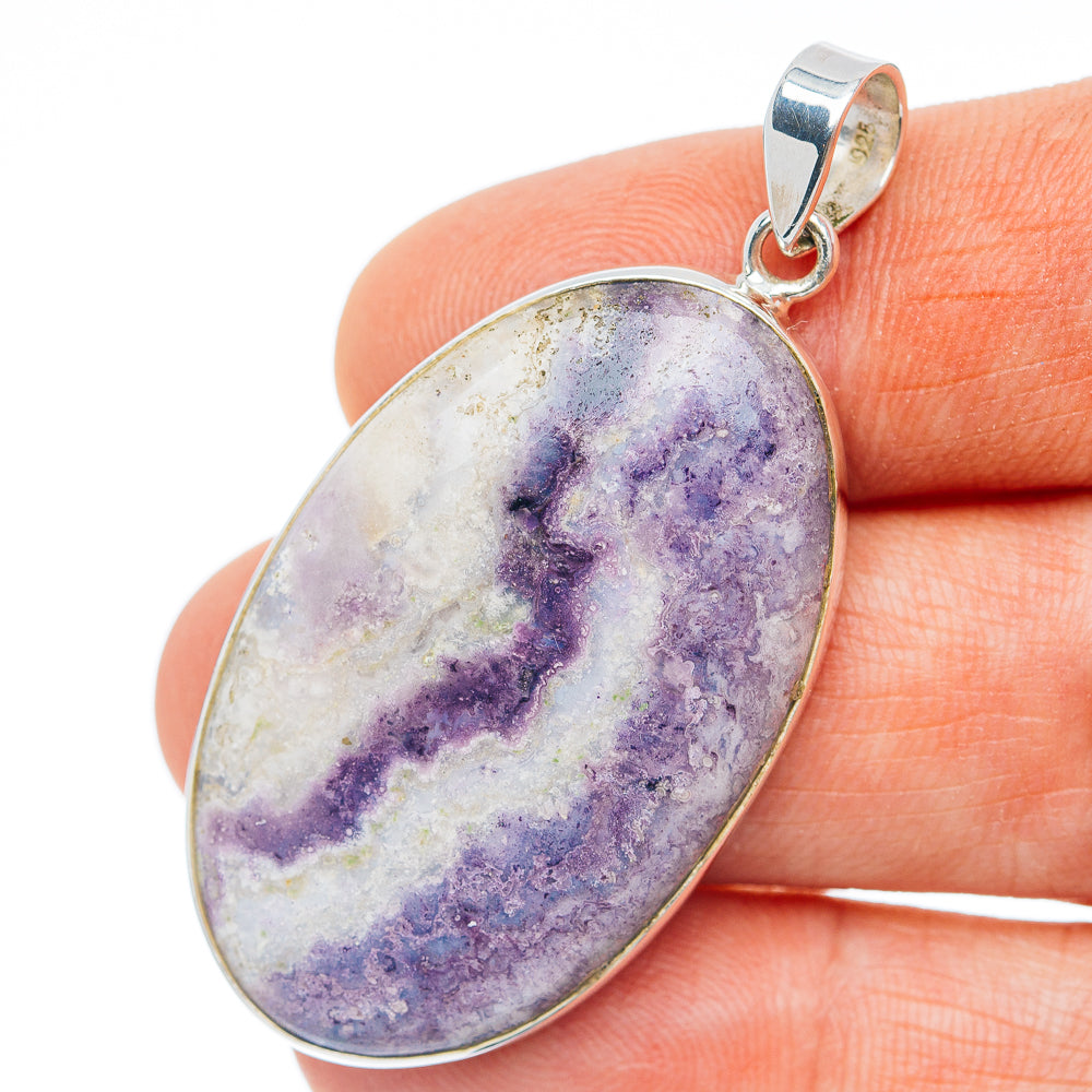 Premium Morado Opal (Mexican Purple Opal) Pendant 2" (.925 Sterling Silver)