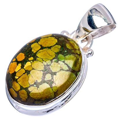 Rare Arizona Spiderweb Turquoise Pendants 1 1/8" (925 Sterling Silver) P43251