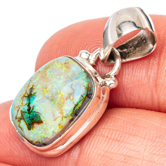 Rare Sterling Opal Pendant 1 1/8" (925 Sterling Silver) P42906