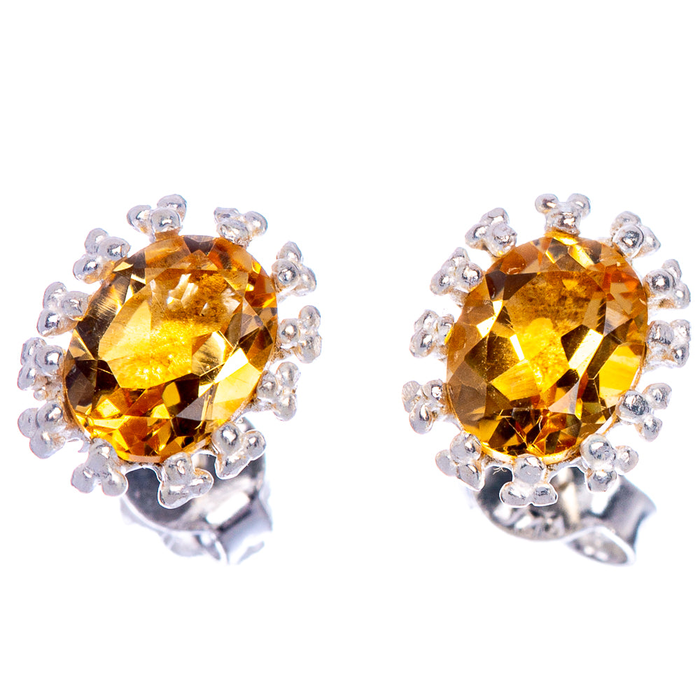 Faceted Citrine EarDainty Rings 3/8" (925 Sterling Silver) E433527