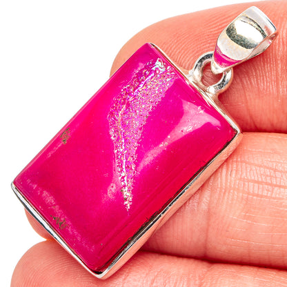 Pink Quartz Druzy Pendants 1 3/8" (925 Sterling Silver) P43265