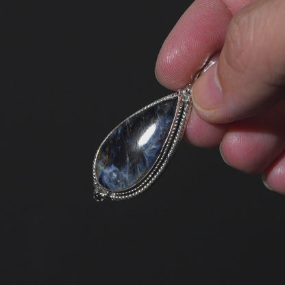 Pietersite Pendant 1 7/8" (.925 Sterling Silver)
