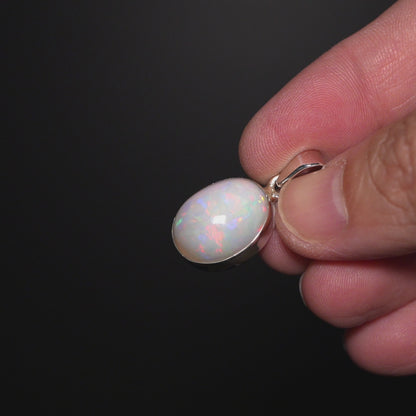 Premium Ethiopian Opal Pendant 1 1/8" (.925 Sterling Silver)