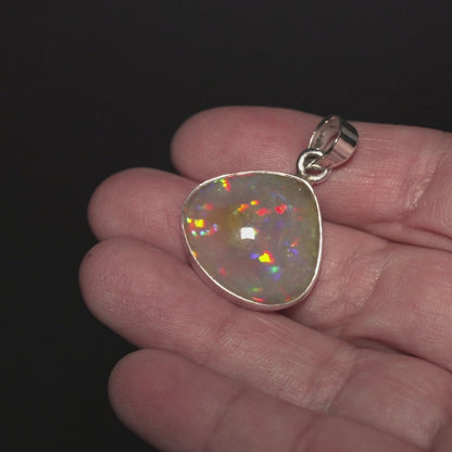 17.5ct Ethiopian Opal Pendant 1 1/4" (.925 Sterling Silver)