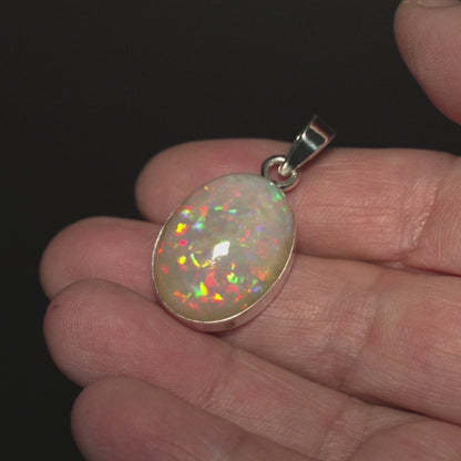19.25ct Ethiopian Opal Pendant 1 1/2" (.925 Sterling Silver)