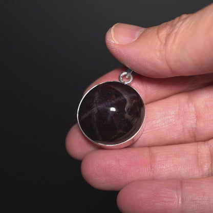 Premium Star Garnet Pendant 1 3/8" (.925 Sterling Silver)