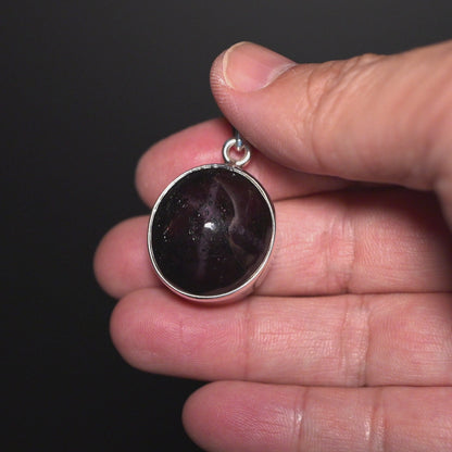 Premium Star Garnet Pendant 1 1/2" (.925 Sterling Silver)