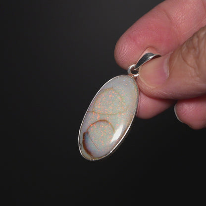 Premium Monarch Opal Pendant 1 3/4" (.925 Sterling Silver)