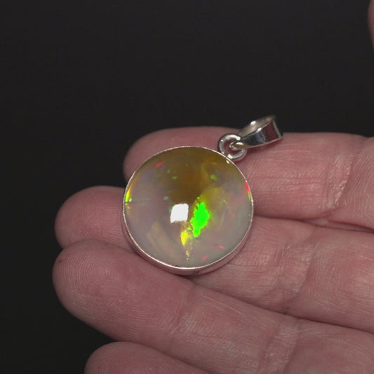 24.55ct Ethiopian Opal Pendant 1 1/2" (.925 Sterling Silver)