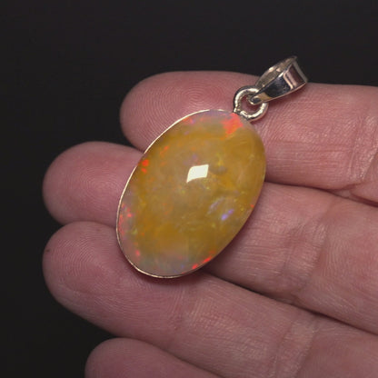 32.15ct Ethiopian Opal Pendant 1 1/2" (.925 Sterling Silver)