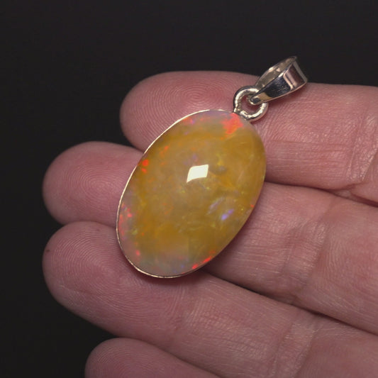 32.15ct Ethiopian Opal Pendant 1 1/2" (.925 Sterling Silver)