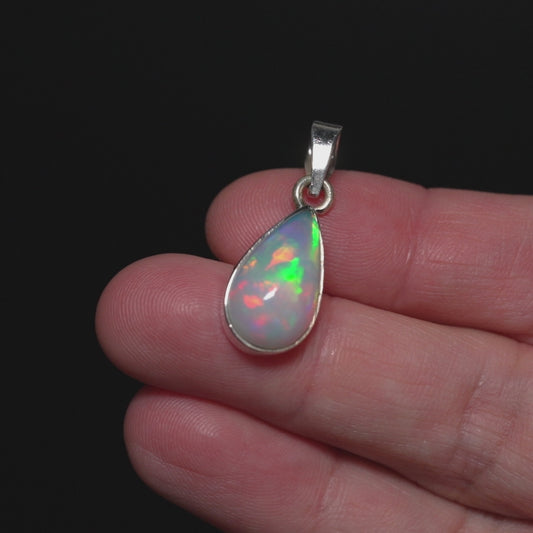 7.2ct Ethiopian Opal Pendant 1 1/8" (.925 Sterling Silver) PD52306