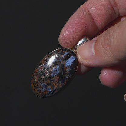 Pietersite Pendant 1 3/4" (.925 Sterling Silver)