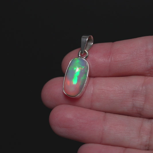 11.4ct Ethiopian Opal Pendant 1 1/8" (.925 Sterling Silver) PD52309
