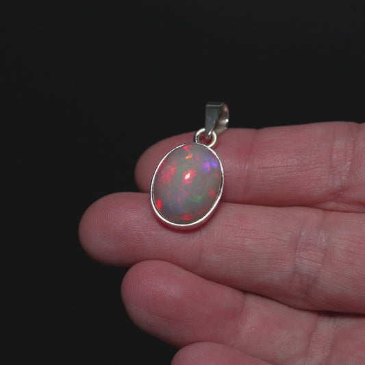 11.4ct Ethiopian Opal Pendant 1 1/8" (.925 Sterling Silver) PD52302